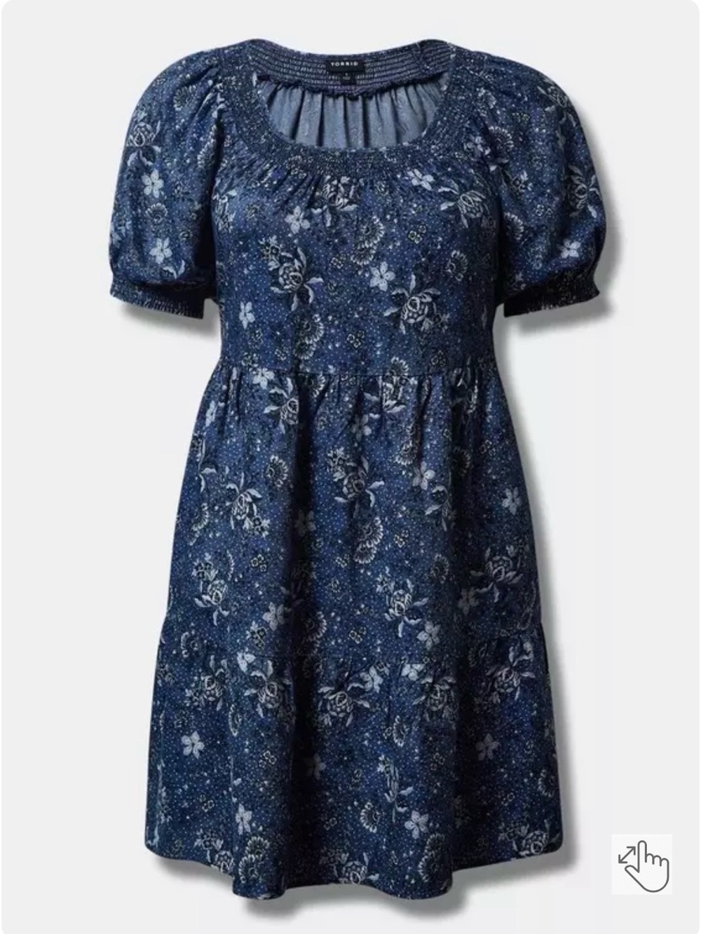 Torrid Chambray Puff Sleeve Dress